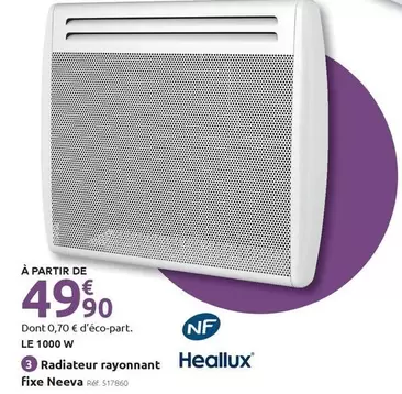 NF - Radiateur Rayonnant F1400 offre à 49,9€ sur Mr Bricolage