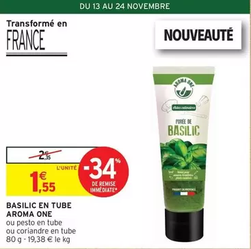 Aroma One - Basilic En Tube offre à 1,55€ sur Intermarché Express