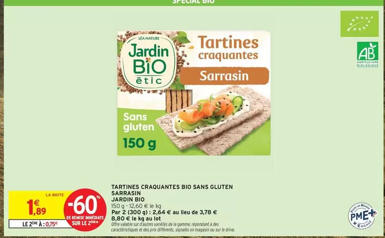 Signal - Tartines Croquantes Bio Sans Gluten offre à 1,89€ sur Intermarché Express