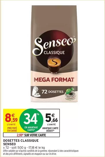 Senseo - Dosettes Classique offre à 5,66€ sur Intermarché Express