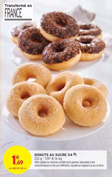 Donuts Au Sucre X4 offre à 1,69€ sur Intermarché Express