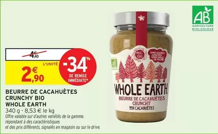 Signal - Beurre De Cacahuètes Crunchy Bio offre à 2,9€ sur Intermarché Express