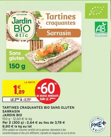 Lea - Tartines Croquantes Bio Sans Gluten Sarrasin offre à 1,89€ sur Intermarché Express