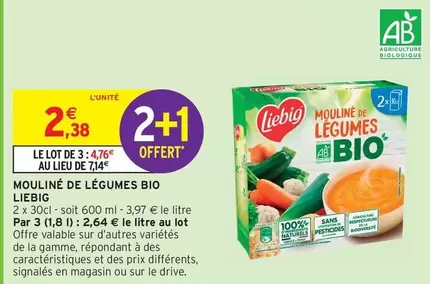 Liebig - Mouliné De Légumes Bio offre à 2,38€ sur Intermarché Express