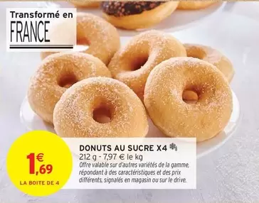 Donuts Au Sucre X4 offre à 1,69€ sur Intermarché Contact