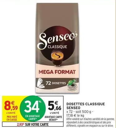 Senseo - Dosettes Classique offre à 5,66€ sur Intermarché Contact