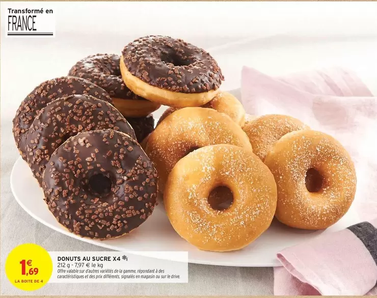 Donuts Au Sucre X4 offre à 1,69€ sur Intermarché Contact