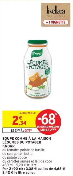 Knorr - Soupe Gomme À La Maison Légumes Du Potager offre à 2,34€ sur Intermarché Contact