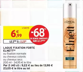 Elnett - Laque Fixation Forte offre à 6,99€ sur Intermarché Contact