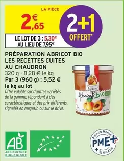 Préparation Abricot Bio Les Recettes Cuites Au Chaudron offre à 2,65€ sur Intermarché Contact