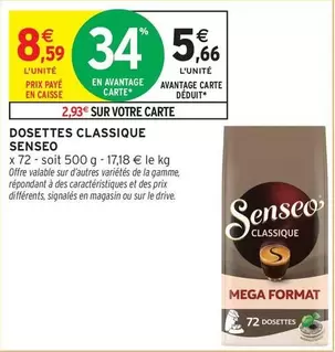 Senseo - Dosettes Classique offre à 5,66€ sur Intermarché Contact