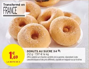 Donuts Au Sucre X4 offre à 1,69€ sur Intermarché Contact