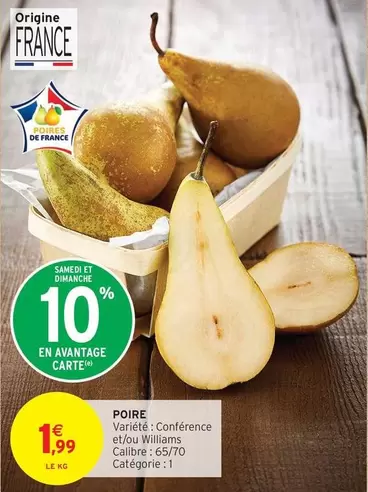 Poire offre à 1,99€ sur Intermarché