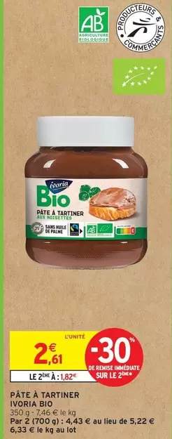 Vicra Bio - Pâte À Tartiner offre à 2,61€ sur Intermarché