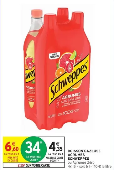 Schweppes - Boisson Gazeuse Agrume offre à 6,6€ sur Intermarché