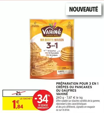 Signal - Préparation Pour 3 En 1 Crêpes Ou Pancakes Ou Gaufres offre à 1,84€ sur Intermarché