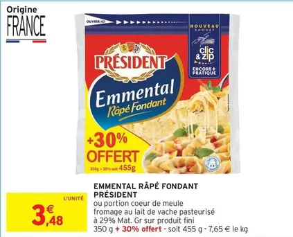 Président - Emmental Râpé Fondant