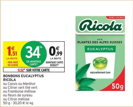 Ricola - Bonbons Eucalyptus