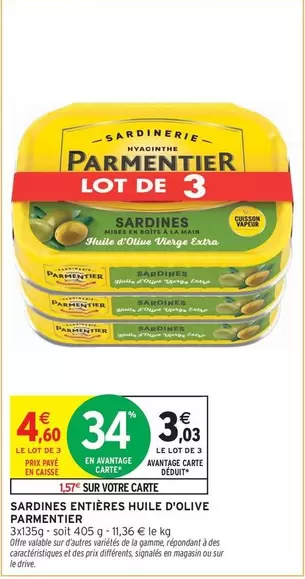 Parmentier - Sardines Entieres Huile D'olive