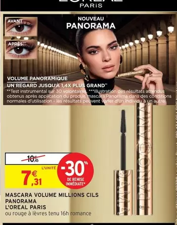 L'Oreal Paris - Mascara Volume Millions Cils Panorama : Volume intense et effet panoramique pour des cils exceptionnels