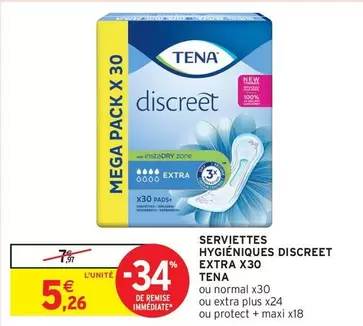 Tena - Serviettes Hygiéniques Discreet Extra