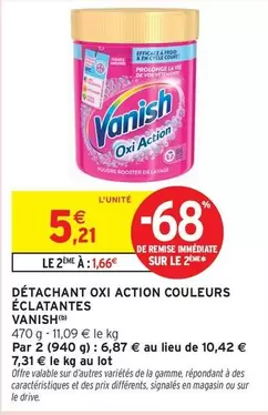 Vanish Oxi Action : Détachant pour Couleurs Éclatantes - Élimine les taches tout en préservant l'éclat des couleurs !