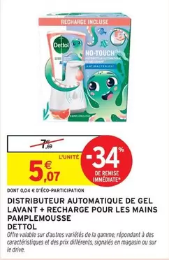 Pamplemousse - Distributeur Automatique de Gel Lavant pour les Mains avec Recharge - Pratique et Écologique