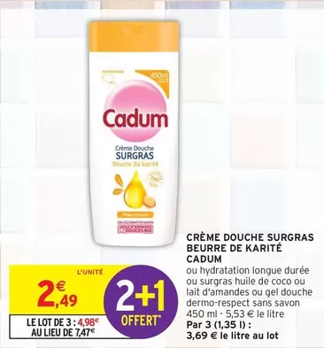 Cadum - Crème Douche Surgras Beurre De Karité