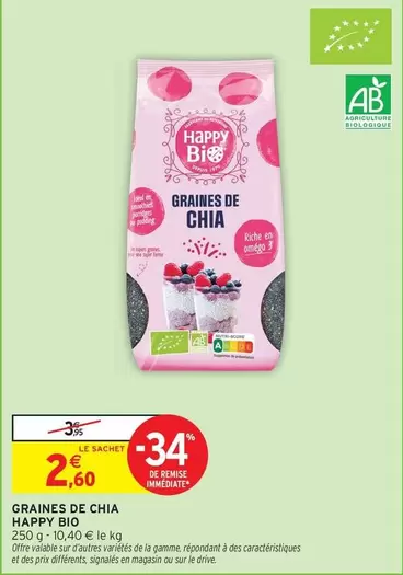 Signal - Graines De Chia offre à 2,6€ sur Intermarché