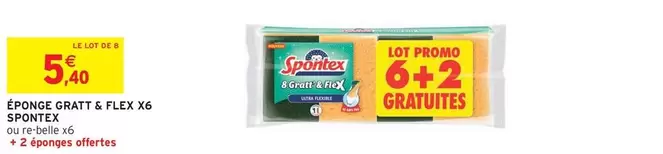 Spontex - Éponge Gratt & Flex X6 offre à 5,4€ sur Intermarché