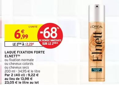 Elnett - Laque Fixation Forte offre à 6,99€ sur Intermarché