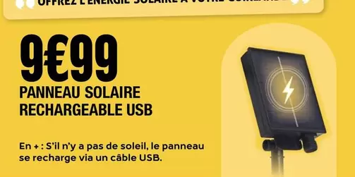 Panneau Solaire Rechargeable Usb offre à 9,99€ sur La Foir'Fouille