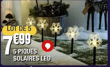 5 Piques Solaires Led offre à 7,99€ sur La Foir'Fouille