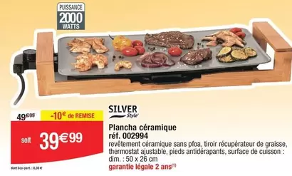 Silver Style - Plancha Céramique Réf. 002994 offre à 39,99€ sur Migros France