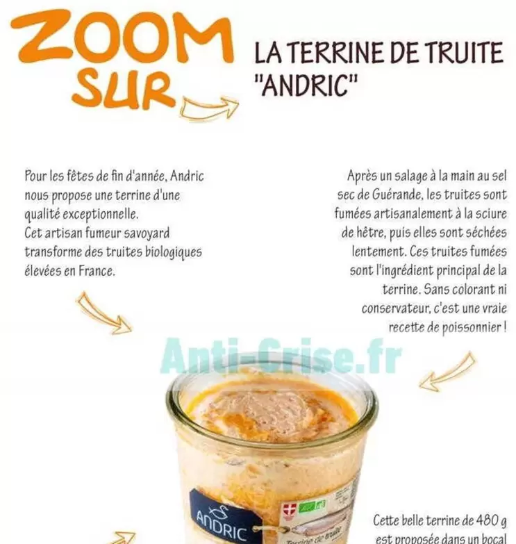 La Terrine De Truite "andric" offre sur Satoriz