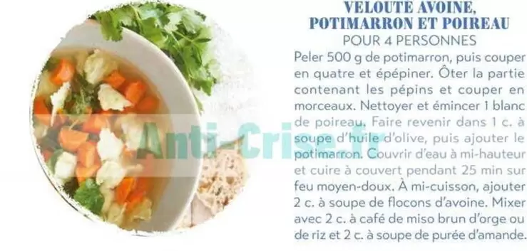 Veloute Avoine Potimarron Et Poireau offre sur Satoriz