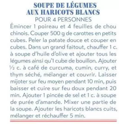 Soupe De Légumes Aux Haricots Blancs offre sur Satoriz