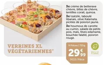 Verrines Xl Vegetarianes offre à 29,99€ sur Flunch