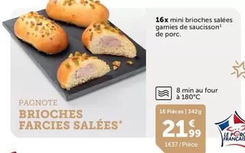 Pagnote - Brioches Farcies Salees offre à 21,99€ sur Flunch