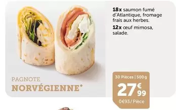 18x Saumon Fumé D'Altatique, Fromage Frais Aux Herbes. 12x Ceuf Mimosa, Salade offre à 27,99€ sur Flunch