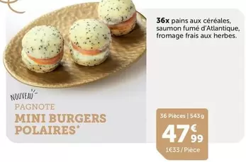 36x Pains Aux Céréales Saumon Fumé D'atlantique, Fromage Frais Aux Herbes offre à 47,99€ sur Flunch