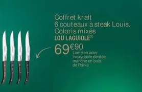 Kraft - Coffret  6 Couiteaux À Steak Louis. Coloris Mixés offre à 69,9€ sur Ambiance & Styles