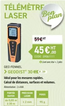 Geo Fennel - Télémètre Laser offre à 45€ sur Loxam