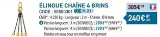 Élingue Chaîne 4 Brins offre à 240€ sur Loxam