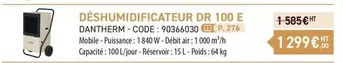 Dash - Déshumidificateur Dr 100 E offre à 1299€ sur Loxam