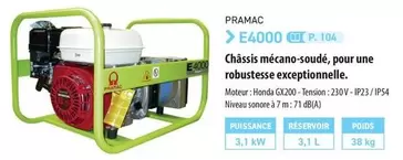 Pramac - Chassis Mécano-soudée, Pour Une Robustese Exceptionnelle. offre sur Loxam