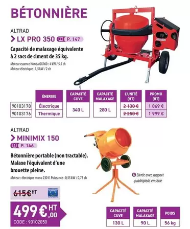 Promo - Bétonnière offre à 499€ sur Loxam