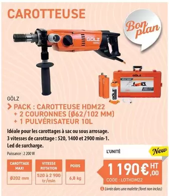 Carotteuse Hdm22 + 2 Couronnes offre à 1190€ sur Loxam