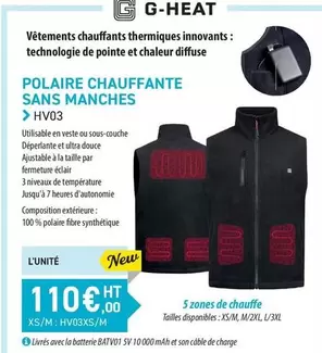 G-heat - Polaire Chauffante Sans Manches Hv03 offre à 110€ sur Loxam