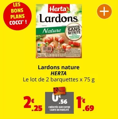 Herta - Lardons Nature offre à 2,25€ sur Coccimarket